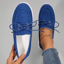 Spring Autumn Womens Shoes Suede Comfortable Loafers Casual Moccasins Chunky Shoes Outdoor Office Work Walking Travel Sport - 藍色 - 查看 9