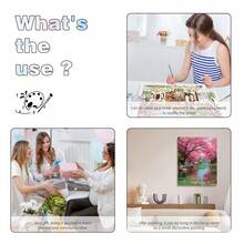 1pc Painting By Number With Diy Paint On Numbers River Tree Landscape Starter Kit Diy Crafts Wall Paintings Home Art 40x50cm/16x20inch Without Frame - Multicolor - View 7