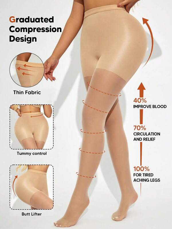 A Pair Of Women's Abdominal Pressure Pantyhose And Stockings