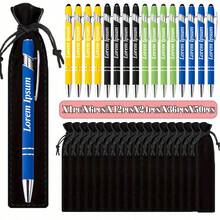 1/2/6/12/24/50支装定制奢华柔软触感圆形圆珠笔，配黑色笔盒 - 个性化书写工具，适合印制姓名和公司网站，是送给男士、周年纪念日、圣诞节、生日、毕业季的完美礼物。 - 彩色 - 查看 33