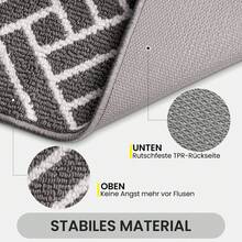 Sour Lemon 1 Piece Durable European Minimalist Doormat - Indoor/Outdoor Mat Doormat, Non-Slip & Washable Dirt Trapper Mat, Highly Absorbent Doormat For Entrance & Front Door, Dog, Kitchen, Patio, Hallway, Garden - Gray Lines - View 3