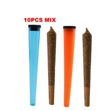 King Size 115mm Plastic Smoking Pipe And Horn-Shaped Smoking Storage Case Set, Pack Of 10 In Mixed Colors - Multicolor - View 8