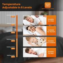 Heated Blanket Electric Throw - Machine Washable Soft Flannel Electric Blanket, Heating Blanket Fast Heating With 4 Timer Setting, 6 Heating Levels & LED Display - Grey - View 6