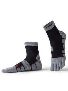 3 Pairs Men's Thick Terry Cushion Toe Socks, Professional Sports Compression Socks For Outdoor Fitness Running, Autumn/Winter Mid-Calf Cotton Socks - Multicolor - View 4