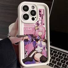 Funda de Teléfono con Tema de Dibujos Animados, Diseño de Cobertura Completa, Compatible con iPhone 16 Pro Max, 16 Pro, 16 Plus, 16, 15 Pro Max, 15 Pro, 15 Plus, 15, 14 Pro Max, 14 Pro, 14, 13 Pro Max, 13 Pro, 13, 12 Pro Max, 12 Pro, 12, 11 Pro Max, 11 Pro, 11.Funda Protectora Completa para Prevenir Caídas, con Anime - Color mixto 1 - Ver 3