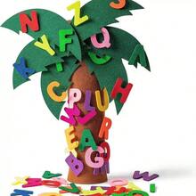 Educational & Fun Felt Alphabet Tree 3D Sticker Material Kit - No-Cut DIY Interlocking Alphabet Tree For 3-6 Years Old Toddlers, Early Education Cognitive Alphabet Learning Toy, Felt Teaching Set For Kids' Hands-On Development / Parent-Child Craft, Perfect Gift