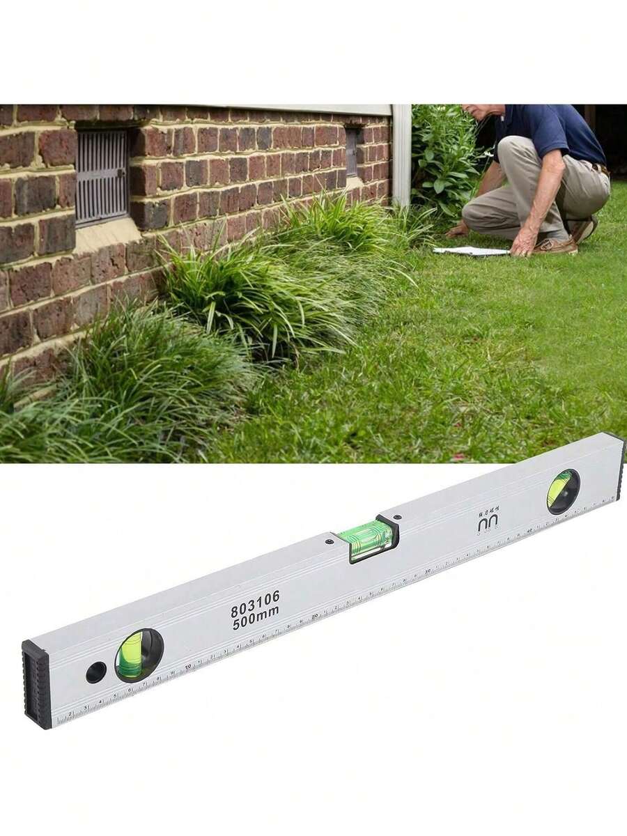 500mm Aluminum Alloy Bubble Level Multifunction Leveling Instrument For Vertical And Horizontal Measurement - Silver - View 1