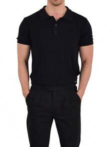 JOHN LEOPARD - Men's Knitted Polo Shirt - Red - View 7