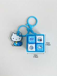 4-Button Keychain - Blue Version, Soft Pastel Blue Tone, Cute Design With Interactive Buttons For Fun Experience - Multifunctional Novelty Accessory, Can Be Hung On Keys, Backpacks And Handbags, Suitable For Daily Use, School, Work And Leisure Outings - Made Of High-Quality Durable Materials, Long-Lasting - Ideal Gift For Teenagers, Young People And Cute Style Enthusiasts, Perfect For Fans