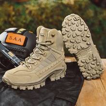 Men's Non Slip Waterproof High Boots Work Safety Shoes Lightweight Breathable Zipper Easy On Off Cushioning Air Cushion Long Term Standing Comfort Hiking Climbing Travel Footwear - 杏色 - 查看 7