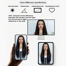 Peluca sintética de encaje frontal recto de 13x4 para mujeres, sin pegamento, con densidad del 180%, resistente al calor, adecuada para uso diario, fiestas y disfraces