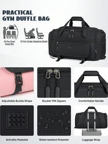 NEWHEY Gym Bag For Men 40/55L Sports Duffel Bags Gym Duffle Bag Men With Shoe Compartment & Wet Pocket Water Resistant Travel Duffel Bag Lightweight Weekender Overnight Bag Travel Bag Gym Bag - Multicolor - View 8