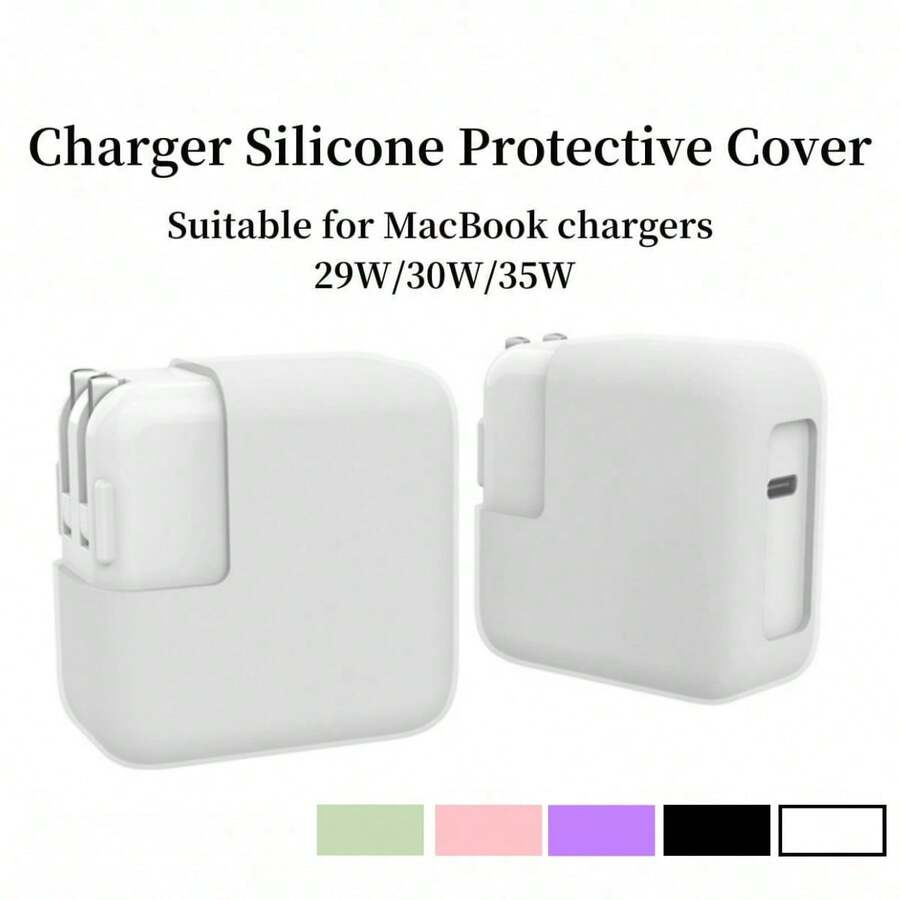 1pc Silicone Protective Case For 29W/30W/35W Charger Adapter, Dust-Proof Charging Head Cover - White - View 1
