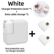 1pc Silicone Protective Case For 29W/30W/35W Charger Adapter, Dust-Proof Charging Head Cover - White - View 8