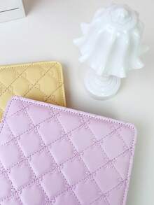 1pc Folding Rhombus Makeup Mirror, Elegant Minimalist Style For Bedroom Vanity Table, PU Material,Cheap,Stocking Stuffers,Makeup,Makeup Tools,Cheap Stuff,Gifts,Gifts For Women,Christmas Gifts