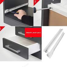 1 Pair Heavy Duty Carbon Steel Black Simple Drawer Slide Rail, Suitable For Home, Factory And Furniture DIY - Black - View 3