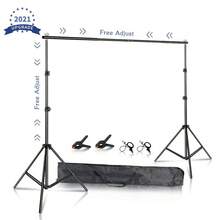 SH Photography Background Support System Kit With Muslin Carrying Case For Photo And Video Studio - Flexible No Sandbag - View 1