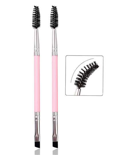 1 szt./2 szt. Promocyjny, dwustronny, spiralny pędzel do makijażu, pędzel do brwi, pędzel do rzęs, narzędzie do makijażu, ultracienki pędzel do eyelinera, przenośny, profesjonalny pędzel do makijażu oczu