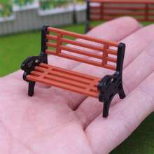 Miniature Park Bench, Handmade DIY Figurine Landscape Bench Model, Garden Decor, Teens Micro Creative Dollhouse Accessory - Multicolor - View 4