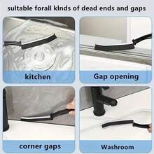 1PC Window Slot Cleaning Brush, Screen Window Cleaning Tool, Keyboard Slot Small Brush, Glass Belt Dustpan Gap Brush - Đen 2 - Xem 4