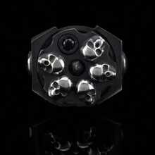 Dark Style Multi-Skull Mechanical Ring - Niche Design Sense Heavy Metal  Men's Ring, Personality Punk Style Domineering Hand Accessory - Silver - View 7