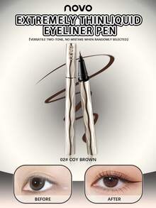 NOVO 防水、防汗、持久眼线笔，速干、防晕染、轻盈、高显色，是Y2K妆容、派对、时尚、角色扮演、新年、圣诞节妆容、节日礼物的理想之选。 - 02#巧棕色 - 查看 1