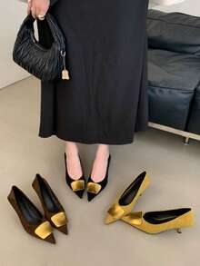 Giày cao gót mũi nhọn thời trang nữ, giày cao gót mèo - màu đen - Xem 6