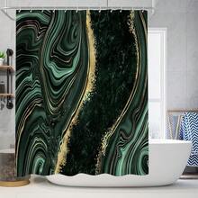 4 Pcs Green Marble Shower Curtain Sets With Rugs Gold Bathroom Sets With Shower Curtain And Rugs Modern Abstract Bathroom Decor Accessories Shower Curtains For Bathroom Toilet Lid Cover{Inchcolor_nameinch:InchDarkGreeninch} - DarkGreen - View 3