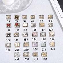 1/5/10 piezas Módulos de acero inoxidable, serie de corazón, flor y lazo - Ideal para hacer pulseras, anillos y regalos DIY