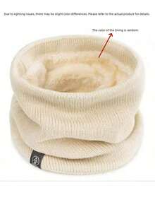 1条加厚抓绒围巾，冬季保暖颈套，男女通用柔软纯色设计，适合户外活动、露营、徒步、滑雪、骑行和日常使用，冬季必备保暖单品，多功能防护面罩围巾，户外运动必备