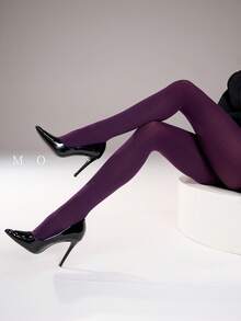 1pc Classic Versatile Everyday Commute Nightclub Silky Fashion Purple Pantyhose, Cozy