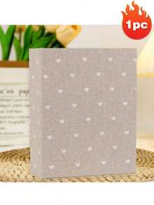 1pc 6-Inch 100-Page Vintage Minimalist Small White Flower Pattern Home Decor Photo Album, Fabric Photo Album, Cartoon Photo Album, Small Fabric Photo Album - Brown - View 14