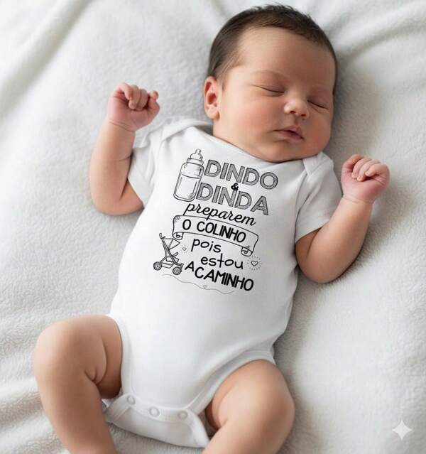 Body Bebê Macão Personalizado Dindo e Dinda, Preparem o Colinho Tamanhos P M G