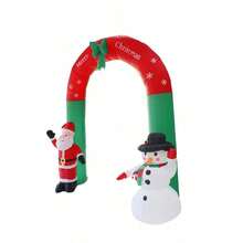 Christmas Inflatable Dog Pulling The Old Man, The Old Man Climbing A Tree, The Old Man Riding A Polar Bear, Christmas Door With Built-In LED Lights, Courtyard Decoration, Inflatable Christmas Garden Lawn Decoration - EU F Type Plug(220-240V) - View 14