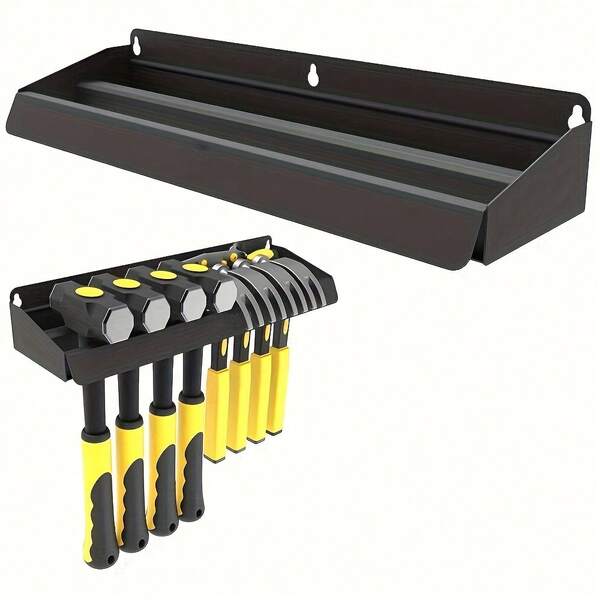 1pc Wall-Mounted Hammer Holder, Heavy-Duty Metal Storage Rack For Garage, Workshop, Home - No Assembly Required