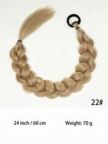 24 Inch Synthetic Long Fried Dough Twists Braid Ponytail Extension Belt Rubber Belt Boxing Braid Extension Belt, Suitable For Women's Daily Use