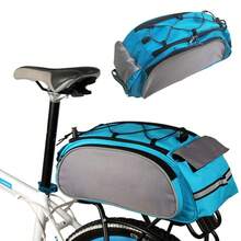 2PCS Bicycle Seat Rear Bag Bike Pannier Rack Pack Shoulder Waterproof Cycling Carrier - Blue-gray - View 1