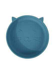 1 pezzo Piatto per l'alimentazione del bambino in silicone con ventosa, piatto morbido in silicone a forma di gatto, stoviglie per bambini, set da tavola per l'addestramento con ventosa, piatto per l'alimentazione dei bambini, regalo per uso quotidiano