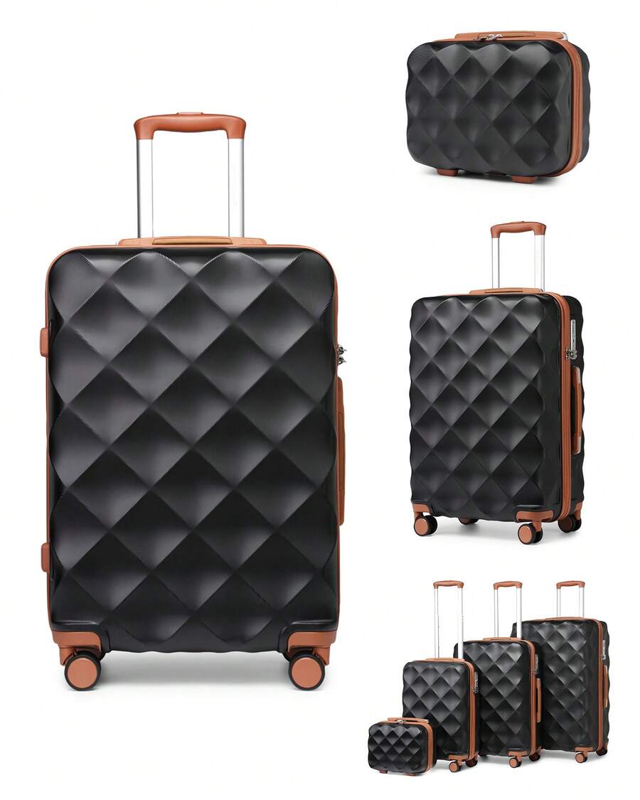 Cabin Luggage Carry On Suitcase 13 20 24 28 Inch ABS Hardshell TSA Lock Spinner Wheels Lightweight 2 3 4 Piece Set Hand Check In Travel Unisex