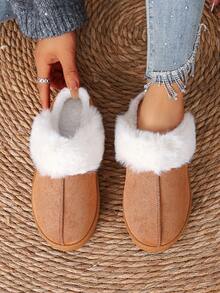 Women's Fashionable & Comfortable Thick-Soled Slip-OnG-Style" Snow Boots, New Plush Lining Warm Thermal-Lined CoThermal Slippersers - Camel - View 6