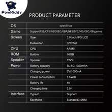 Consola de juegos Retro  V90S, versión negra, pantalla de 3 pulgadas, consola portátil con tapa, regalos para niños, consola de juegos con sistema abierto - Camiseta negra - Ver 6