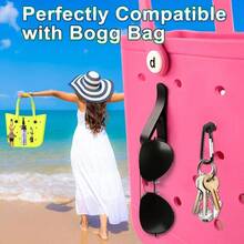 6Pcs Accessories Inserts Hooks, Carabiner Keychain, Key Holder Charms Compatible With Bogg Bags - màu đen - Xem 3