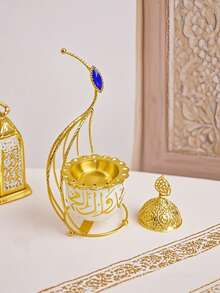 1pc Minimalist Iron & Ceramic Incense Burner, Bahuur Incense Holder, Home Fragrance, Suitable For Home Decor, Bedroom, Living Room, Office, Yoga Space And Parties, Creates An Elegant Ambiance. - Multicolor - View 9