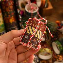 12 Rollos de Cinta Washi de Navidad, Patrón de Elementos Navideños,Papel de Aluminio Dorado,Cinta Decorativa para Albumes de Recortes, Diario,Regalos de Navidad (Rojo y Negro-Caja Blanca!) - Rojo y negro - Ver 3