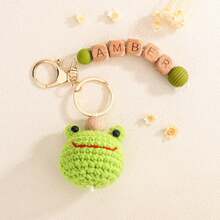 1pc Customized Plush Animal & Wooden Bead Letter Keychain, Deer/Lion/Bear/Elephant/Fox/Koala, Star Fur Ball Personalized Bag Charm, Name Tag, Unique Handmade Gift