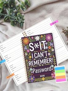 1pc Password Book For Internet Website Address Login, A5 5.2" X 7.6" Password Keeper And Organizer Journal With Notes Section & Inner Pocket,Office School Supplies, Office Supplies For Women Desk Accessories Easter Gifts - Multicolor - View 9