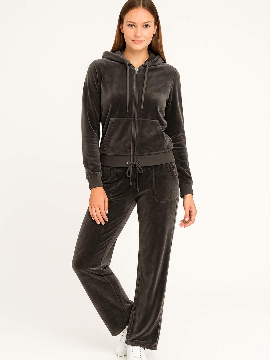 SAKERS OUTDOOR CLOTHING Conjunto Deportivo De Velour Mujer, Pants Y Sudadera Sakers - Marrón - Ver 1
