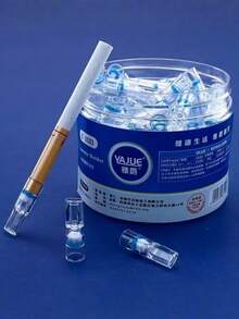 100个一次性滤嘴，可重复使用，便携，居家必备，减少焦油和烟雾，适用于所有男女香烟和电子烟设备（不包括电子烟油）；可清洗的香烟滤嘴 | 男士生日礼物 | 一次性香烟滤嘴 | 香烟烟嘴滤嘴 | 香烟配件 | 一次性滤嘴香烟 | 吸烟者 - 彩色 - 查看 1