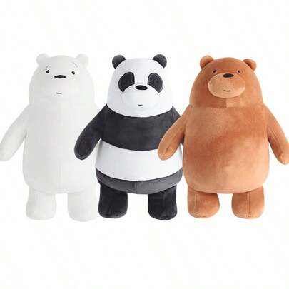 WE BARE BEAR 20厘米坐姿毛绒裸熊毛绒动物玩偶，熊猫玩偶，圣诞树装饰