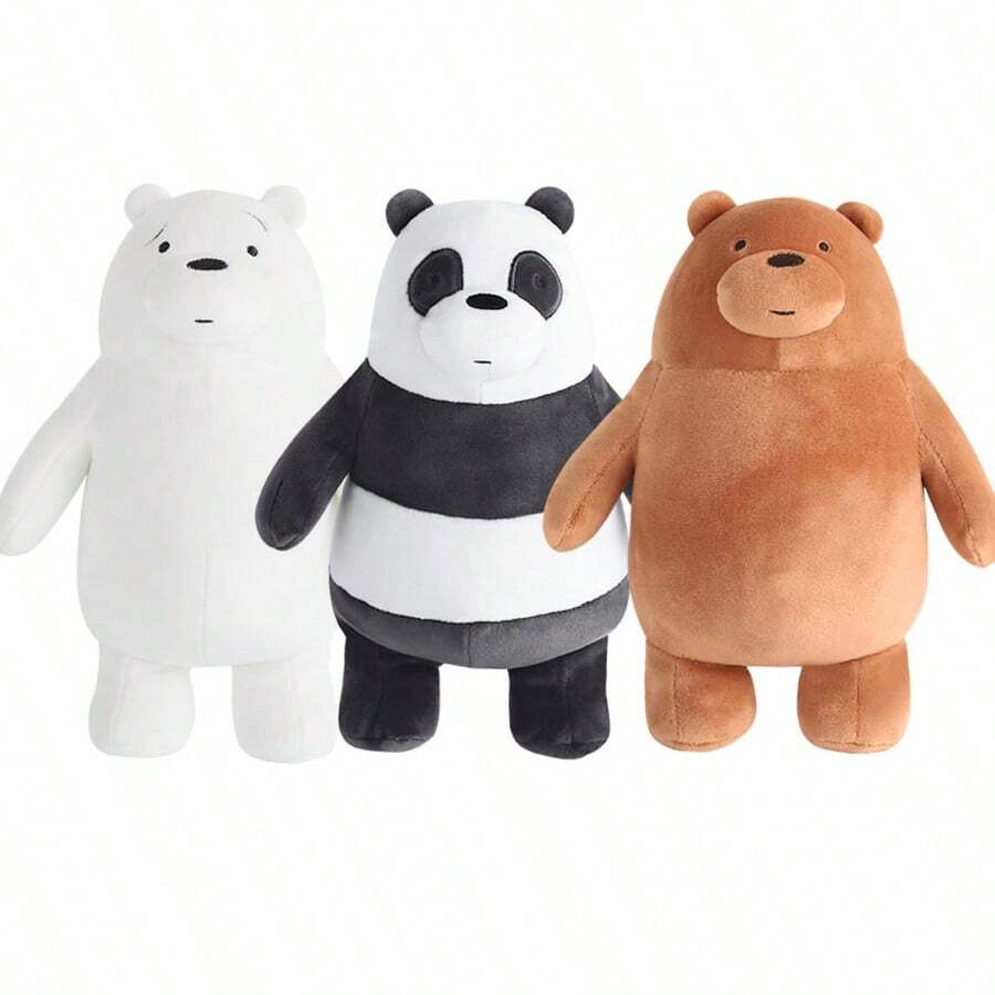 WE BARE BEAR 20厘米坐姿毛绒裸熊毛绒动物玩偶，熊猫玩偶，圣诞树装饰